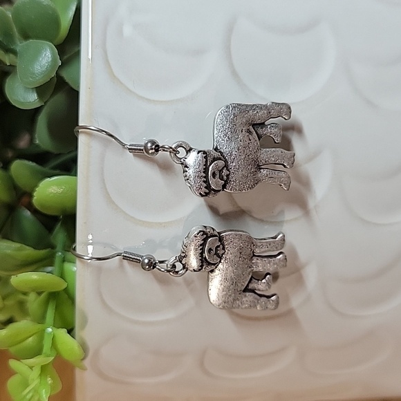 Old English Sheepdog Pewter Earrings - Picture 1 of 7